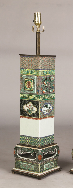 Early Chinese Porcelain Vase. Early Chinese Porcelain Vase. Converted to a lamp. Vase Ht. 23" W