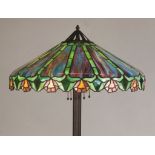 Unusual Handel Leaded Glass Floor Lamp. Unusual Handel Leaded Glass Floor Lamp. Early 20th