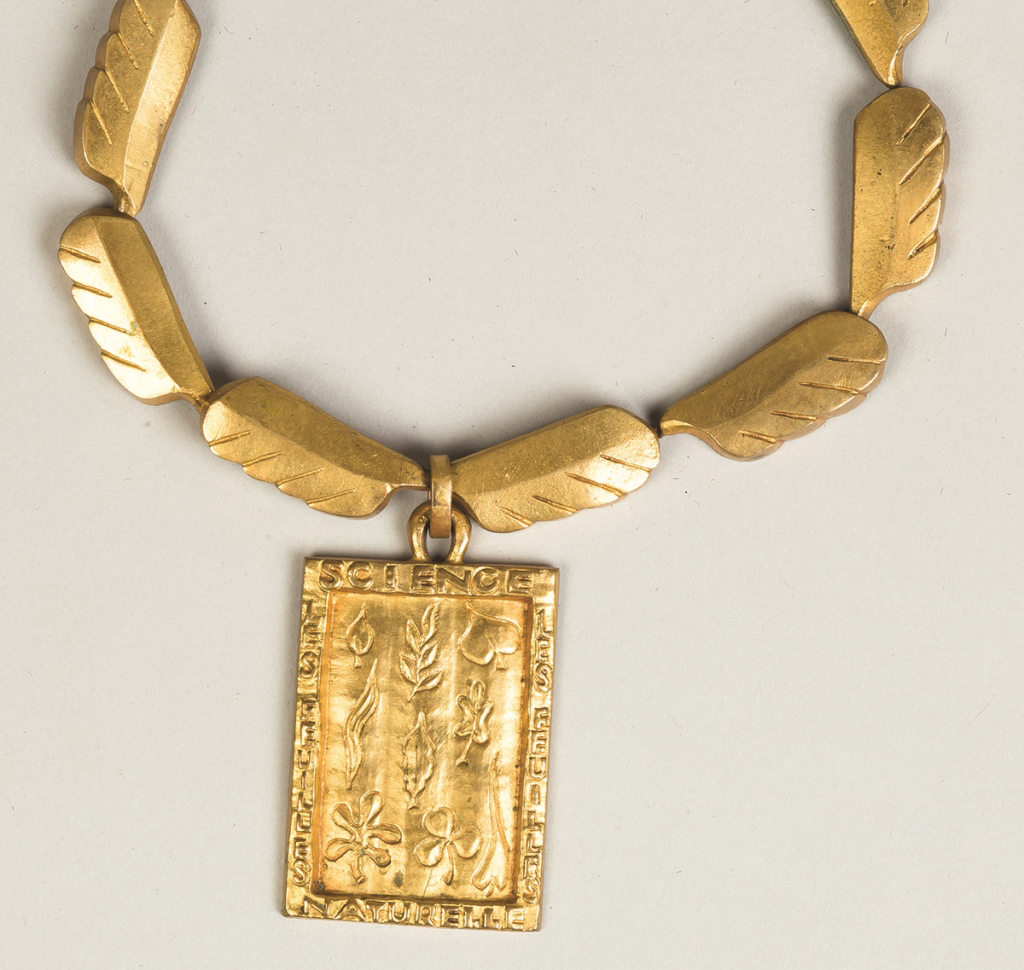 Line Vautrin (French, 1913-1997) Gilded Bronze Necklace. Line Vautrin (French, 1913-1997) Gilded