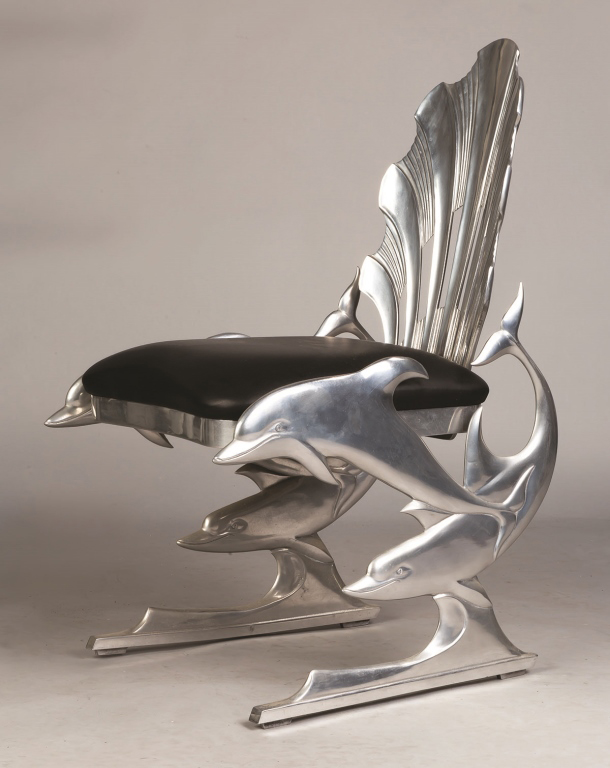 Ray Lewis, Pair of Cast Aluminum Dolphin Chairs. Ray Lewis, Pair of Cast Aluminum Dolphin Chairs. # - Bild 3 aus 3