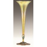 Tiffany Iridescent Trumpet Vase. Tiffany Iridescent Trumpet Vase. Early 20th century. Signed LCT
