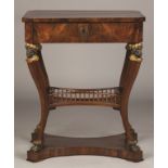 Classical Circassian Walnut Sewing Stand. Classical Circassian Walnut Sewing Stand. Early 19th