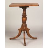 American Tiger Maple Tilt Top Candle Stand. American Tiger Maple Tilt Top Candle Stand. Early 19th