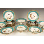 French Hand Painted Porcelain Luncheon Set. French Hand Painted Porcelain Luncheon Set. Late 19th