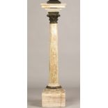 Onyx Pedestal with Gilt Bronze Capital and Rotating Top. Onyx Pedestal with Gilt Bronze Capital