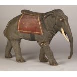 Carved and Painted Elephant Carousel Figure. Carved and Painted Elephant Carousel Figure. Early 20th