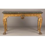 English Carved and Gilt Wood Side Table. 19th