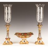 Royal Crown Darby Compote with Matching Candlesticks. Royal Crown Darby Compote with Matching