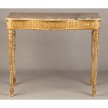 French Gilt Wood and Marble Top Console Table. French Gilt Wood and Marble Top Console Table. 19th