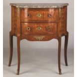 Marquetry Marble Top Side Cabinet. Marquetry Marble Top Side Cabinet. Early 20th century. Ht. 30"