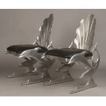 Ray Lewis, Pair of Cast Aluminum Dolphin Chairs. Ray Lewis, Pair of Cast Aluminum Dolphin Chairs. #