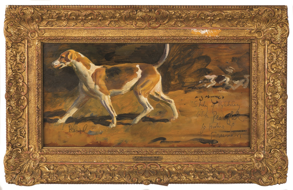 Sir Alfred James Munnings (English, 1878-1959) "Study of a Hound". Sir Alfred James Munnings (
