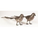Continental Silver Table Pheasants. Continental Silver Table Pheasants. 20.7 ozt. Ht. 5 1/2" L 16".