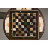 Specimen Stone and Mosaic Checkerboard Tabletop. Specimen Stone and Mosaic Checkerboard Tabletop.
