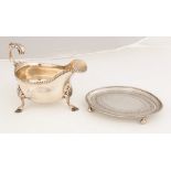 Sterling Silver Sauce Boat and Teapot Stand. Sterling Silver Sauce Boat and Teapot Stand. Thomas