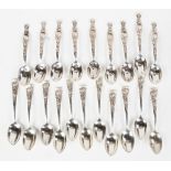 Sterling Silver Floral Demitasse Spoons. Sterling Silver Floral Demitasse Spoons. Whiting set is