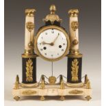 French Empire Marble and Gilt Bronze Mantle Clock. French Empire Marble and Gilt Bronze Mantle