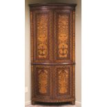 Dutch Marquetry Two Piece Corner Cupboard. Dutch Marquetry Two Piece Corner Cupboard. 19th