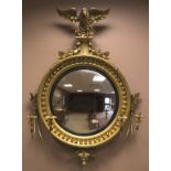 Carved and Gilt Wood Girandole Mirror. Carved and Gilt Wood Girandole Mirror. Early 19th century.