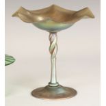 Steuben Aurene Compote with Twisted Stem. Steuben Aurene Compote with Twisted Stem. Early 20th