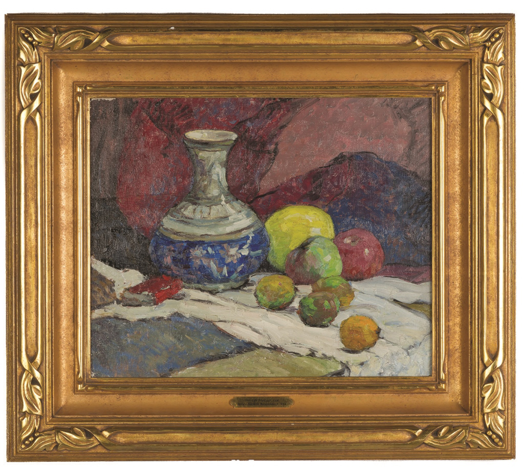George Renouard (American, 1884-1954) Still Life of Fruit and Vase. George Renouard (American,