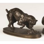 Henri Emile Adrien Trodoux (French, 19th century) Boxer Dog and a Rat. Henri Emile Adrien Trodoux (