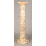Alabaster Pedestal. Alabaster Pedestal. 19th century. Ht. 45" W 11" D 12". Two corners have been