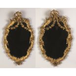 Pair of Continental Gilt Wood Mirrors. Pair of Continental Gilt Wood Mirrors. 19th century. Ht.