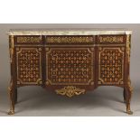 Louis XV/XVI Transitional Style Marble Top Commode. Louis XV/XVI Transitional Style Marble Top