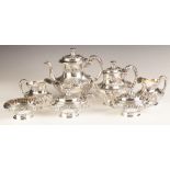 Gorham Sterling Silver Seven Piece Tea Set. Gorham Sterling Silver Seven Piece Tea Set. Repousse