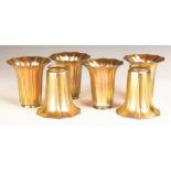 Six Steuben Gold Aurene Shades. Six Steuben Gold Aurene Shades. Early 20th century. Unsigned. Ht.