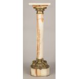 French Onyx and Gilt Bronze Pedestal with Revolving Top. French Onyx and Gilt Bronze Pedestal with