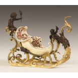 Budapest Gilt Bronze Sleigh with Putti