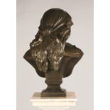 Eugene-Antoine Aizelin (French, 1821-1902) Bronze Bust of Mignon, Barbedienne. Eugene-Antoine