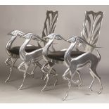 Ray Lewis, Pair of Cast Aluminum Fauna Impala Chairs. Ray Lewis, Pair of Cast Aluminum Fauna