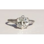 Diamond Ring Set. Diamond Ring Set. Platinum filagree style ring with old European cut diamond,