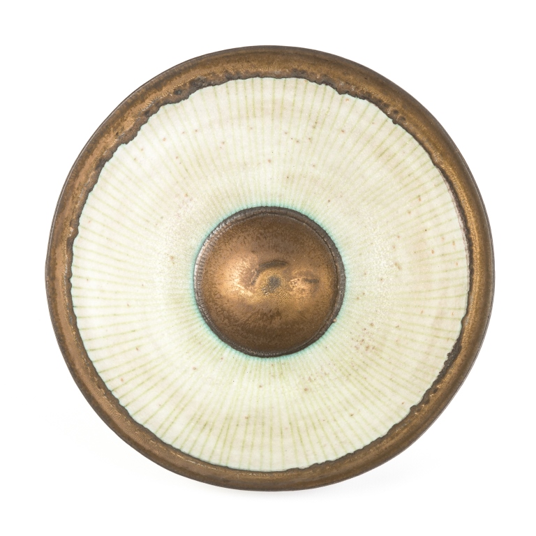 Lucie Rie (English, 1902-1995) Hand Thrown and Decorated Bowl with Manganese Edge and Foot.Signed - Image 2 of 4