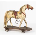 Carved and Painted Horse Pull Toy.19th century.Original paint.Ht. 16" L 17".Online bidding