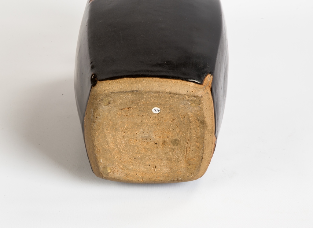 Bernard Leach (British, 1887-1979) Tall Tenmoku Bottle.c. 1968. Signed. Temoke glaze impressed, bl - Image 3 of 3