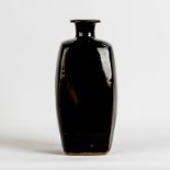 Bernard Leach (British, 1887-1979) Tall Tenmoku Bottle.c. 1968. Signed. Temoke glaze impressed, bl