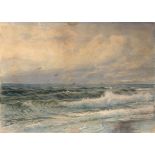William Trost Richards (American, 1833-1905) Seascape.Signed lower right Wm. T. Richards 1881.