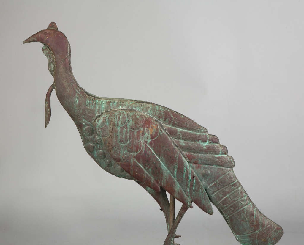 Copper Turkey Weathervane.Mid 20th century. Hollow body.Ht. 33" W 48".Online bidding available: - Image 2 of 3