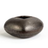 David Shaner (American, 1934-2002) Black Pillow Pot.c. 1984. Maker's mark on bottom.No repairs or