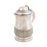 William Cripps, London, Sterling Silver Tankard.18th century. With Coat of arms. 24 ozt. Ht. 7 1/