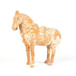 Chinese Terra Cotta Horse.Restorations.Ht. 11" W 11".Ancient Art Interiors. A Private East Aurora,