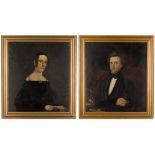 William Matthew Prior (American, 1806-1873) Pair of Portraits.Both are signed on reverse; lady dated