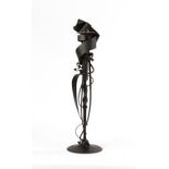 Albert Paley (American, Born 1944)Wrought Iron Candlestick.Signed Albert Paley, 1992. Black patina.