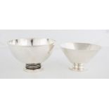 Two Sterling Silver Bowls.Makers mark HJC. Tiffany, 20175, 2284, M. 22 ozt.Max. Ht. 3 1/2" Max. Dia.
