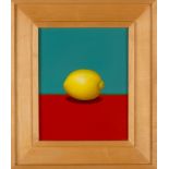 K. Calderwood (American) "Lemon".Signed and titled on reverse, April '89. Oil on wood panel No