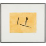Robert Motherwell (American, 1915-1991) "Maples Yellow Open".c. 1991. Signed lower right in